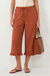 Ruffle Detail Capri Pant