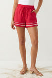 Contrast Trim Linen Shorts