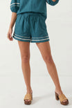 Contrast Trim Linen Shorts