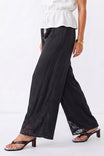 Floral Lace Detail Wide Leg Pants