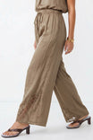 Floral Lace Detail Wide Leg Pants