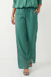 Floral Lace Detail Wide Leg Pants