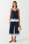 Wavy Colorblock Wide Leg Pants