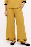 Applique Trim Relaxed Pants