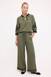 Applique Trim Relaxed Pants