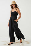 Cord Detail Smocking Jumpsuit
