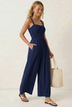 Cord Detail Smocking Jumpsuit