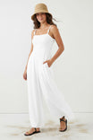 Cord Detail Smocking Jumpsuit