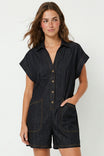 Relaxed Button Front Romper
