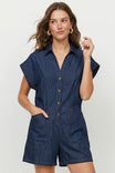 Relaxed Button Front Romper