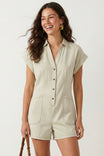 Relaxed Button Front Romper
