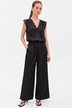 Colette Lace Trim Satin Jumpsuit