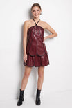 Vegan Leather Shell Panel Skort