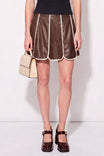 Vegan Leather Shell Panel Skort