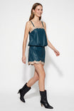 Scallop Hem Vegan Leather Mini Skort