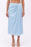 Talia Draped Satin Midi Skirt