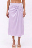 Talia Draped Satin Midi Skirt