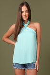 Ruched Choker Halter Top