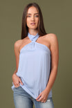 Ruched Choker Halter Top