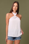 Ruched Choker Halter Top