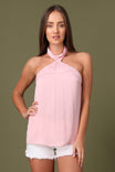 Ruched Choker Halter Top