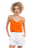 Cowl Neck Tank With Knotted Strap