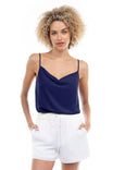 Cowl Neck Tank With Knotted Strap