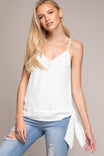 Button Front Side Tie Top