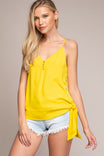 Button Front Side Tie Top