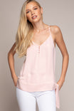 Button Front Side Tie Top
