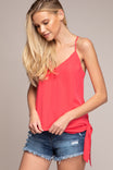 Button Front Side Tie Top