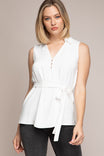Collared Top With Waist Belt
