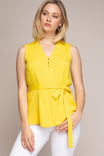 Collared Top With Waist Belt