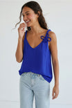 3d Twisted Flower Silky Tank Top