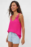 3d Twisted Flower Silky Tank Top