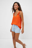 3d Twisted Flower Silky Tank Top