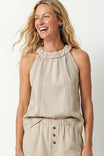 Sleeveless Contrast Stitch Top