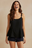 Button Detail Ruffle Tank Top