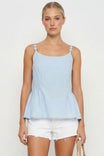 Button Detail Ruffle Tank Top