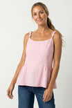 Button Detail Ruffle Tank Top