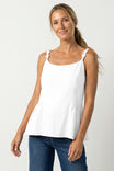 Button Detail Ruffle Tank Top