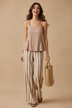 Button Detail Ruffle Tank Top