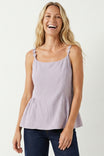 Button Detail Ruffle Tank Top