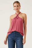 Cord Keyhole Sleeveless Top
