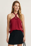Cord Keyhole Sleeveless Top