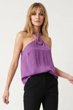 Cord Keyhole Sleeveless Top