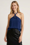 Cord Keyhole Sleeveless Top