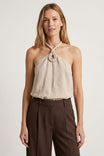 Cord Keyhole Sleeveless Top