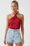 Cord Keyhole Sleeveless Top