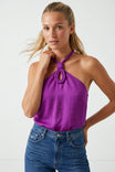 Cord Keyhole Sleeveless Top